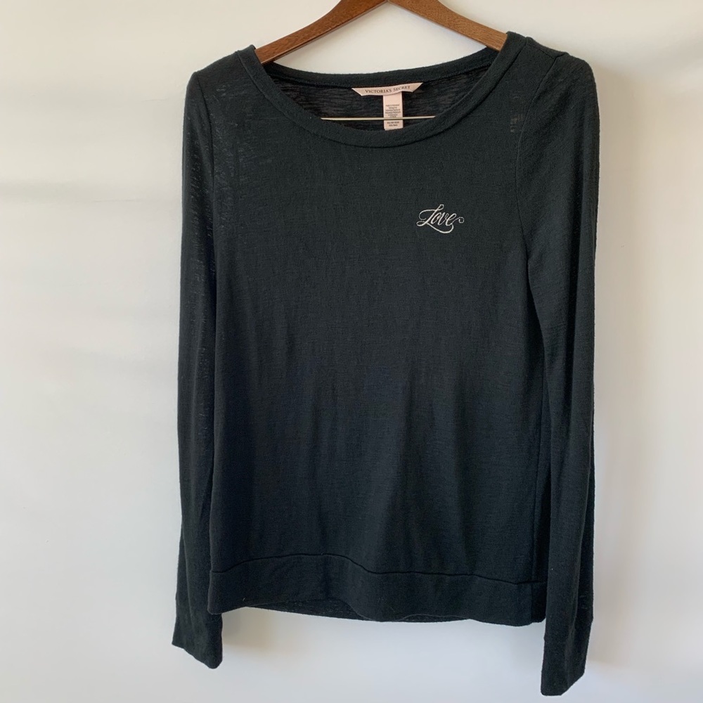 Victoria's Secret Black long sleeve t- shirt tee S